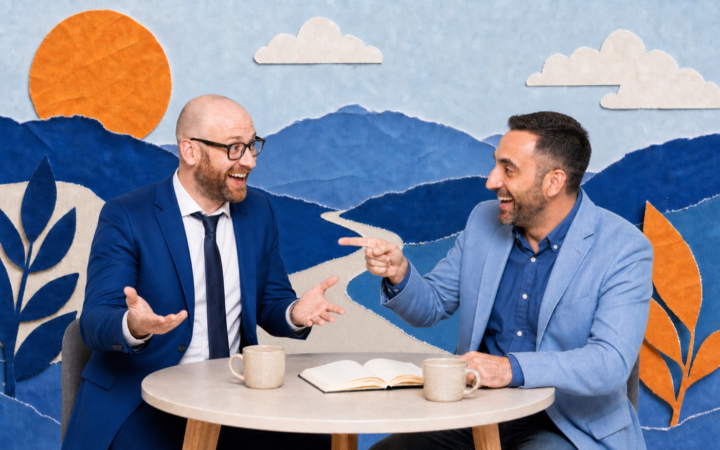 Filip Brož a Petr Hušek při přátelském rozhovoru