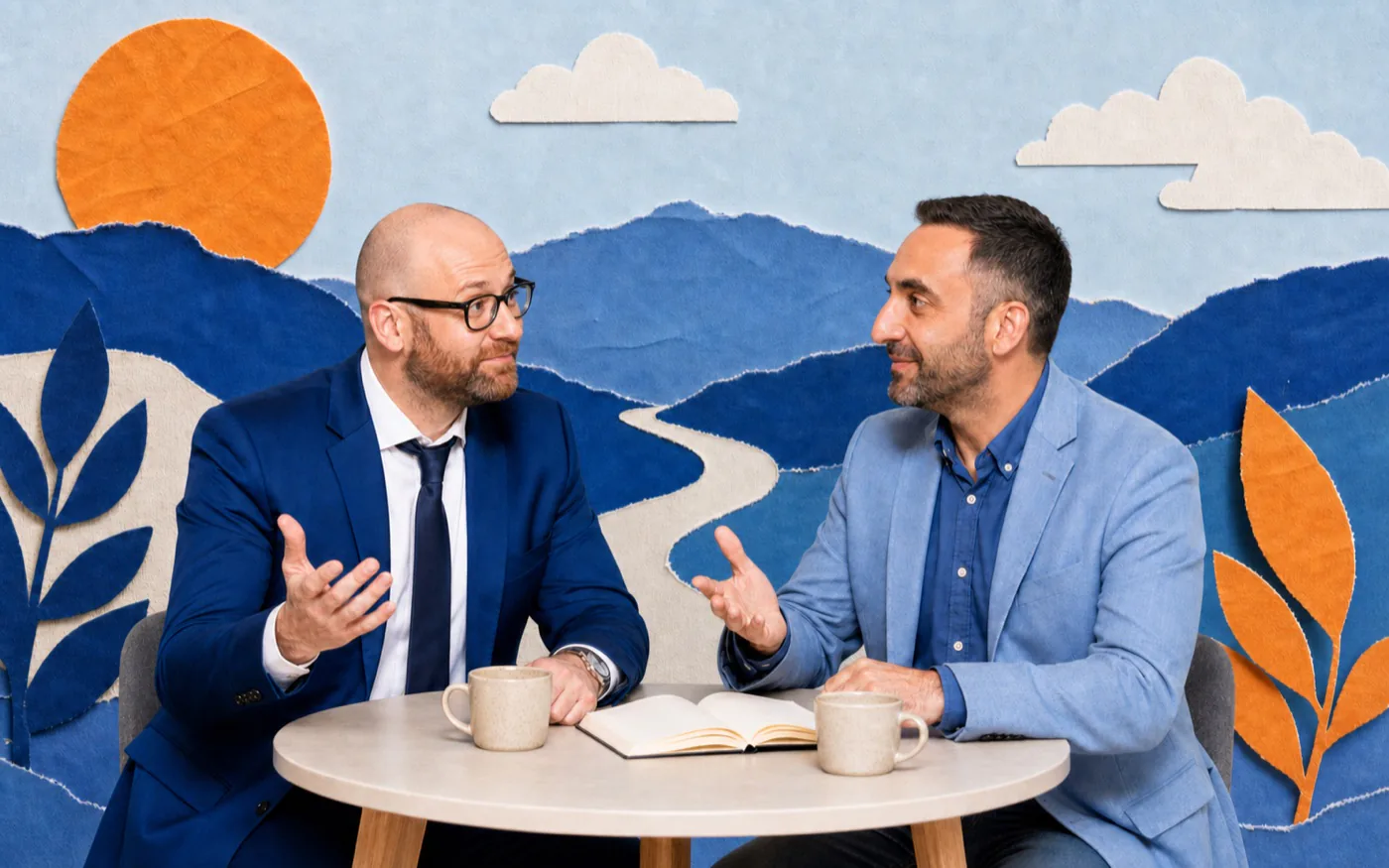 Filip Brož a Petr Hušek při přátelském rozhovoru